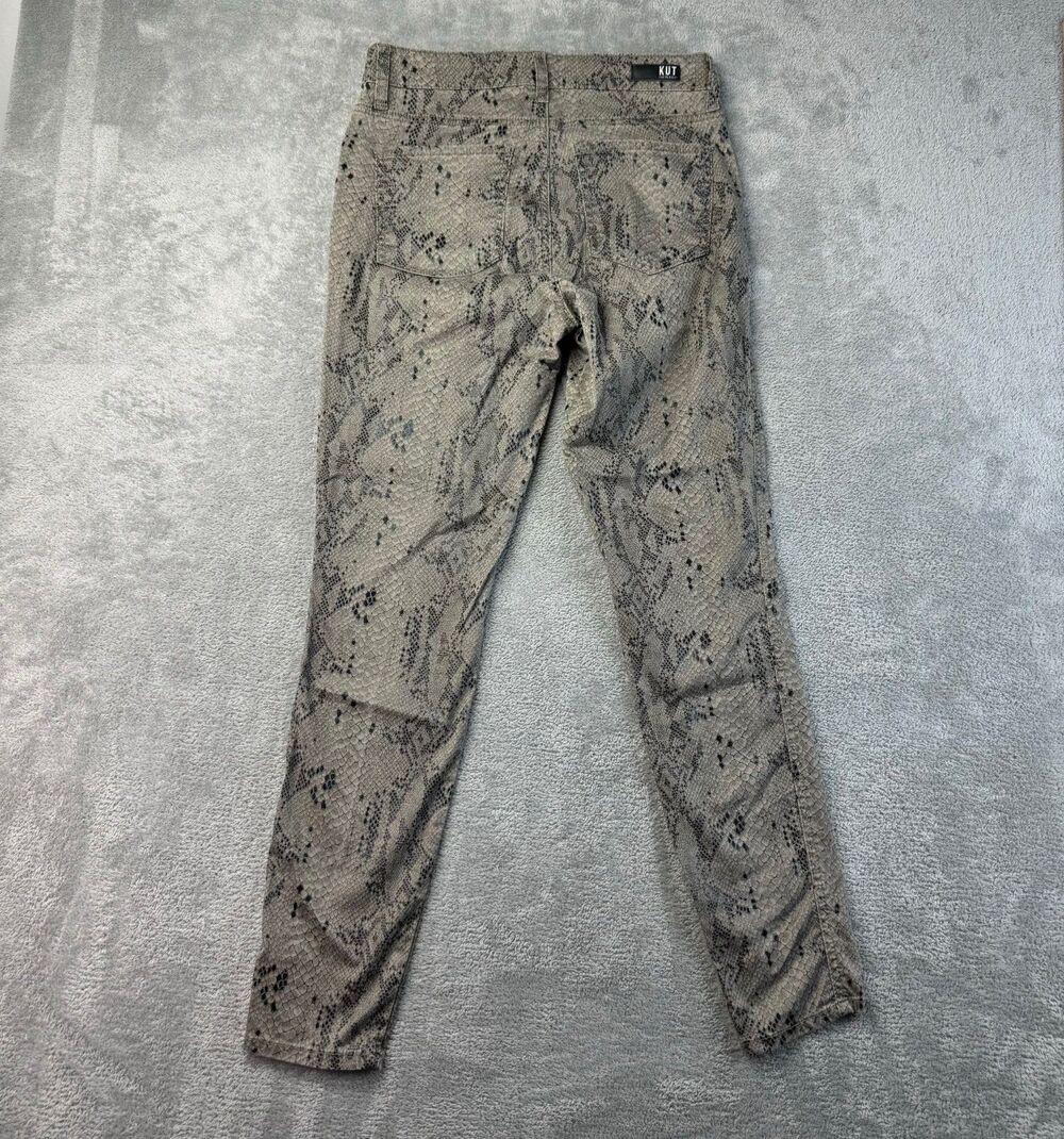 KUT From the Kloth Jeans Women's 4 Brown Donna Fab AB Ankle Skinny Snake Print - Picture 2 of 12